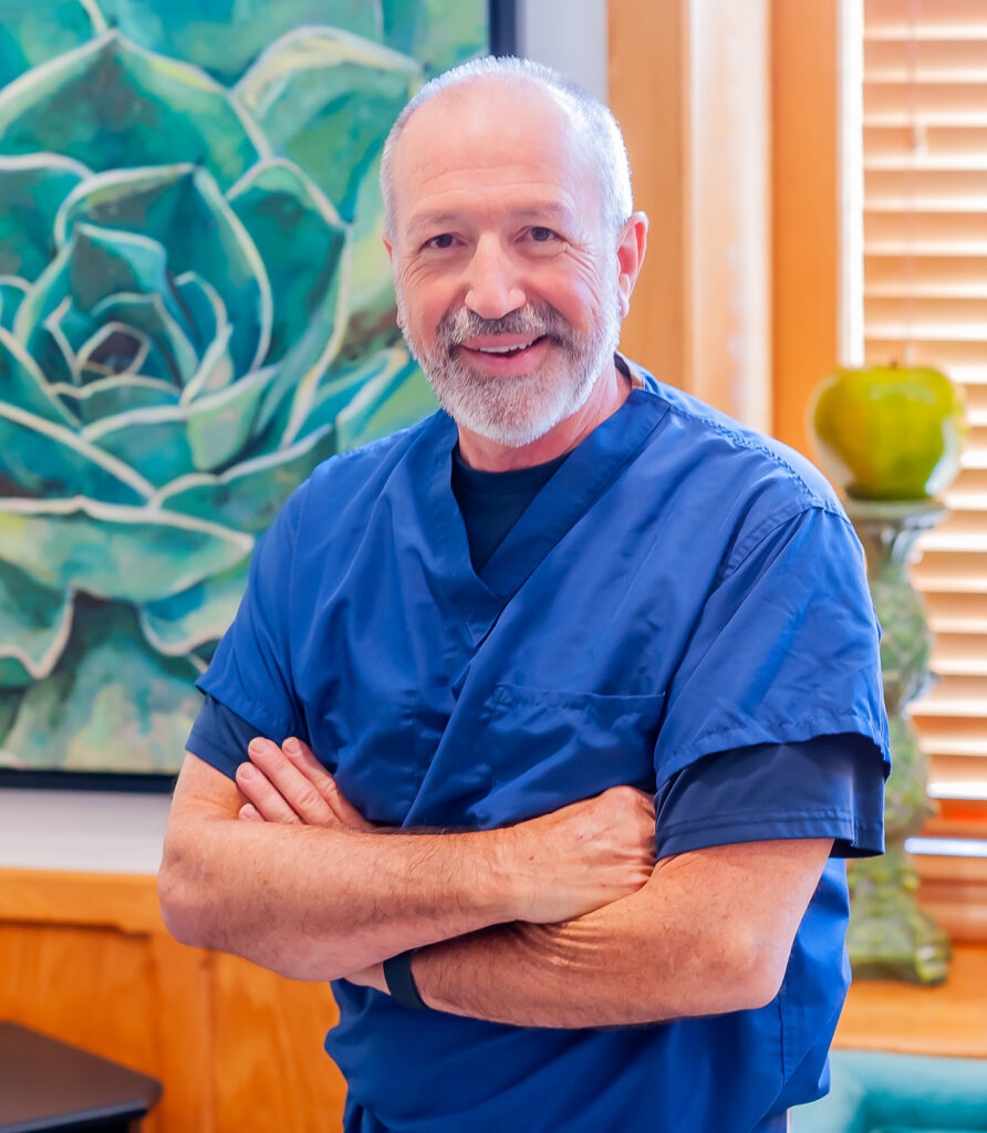 Man in doctor's scrubs